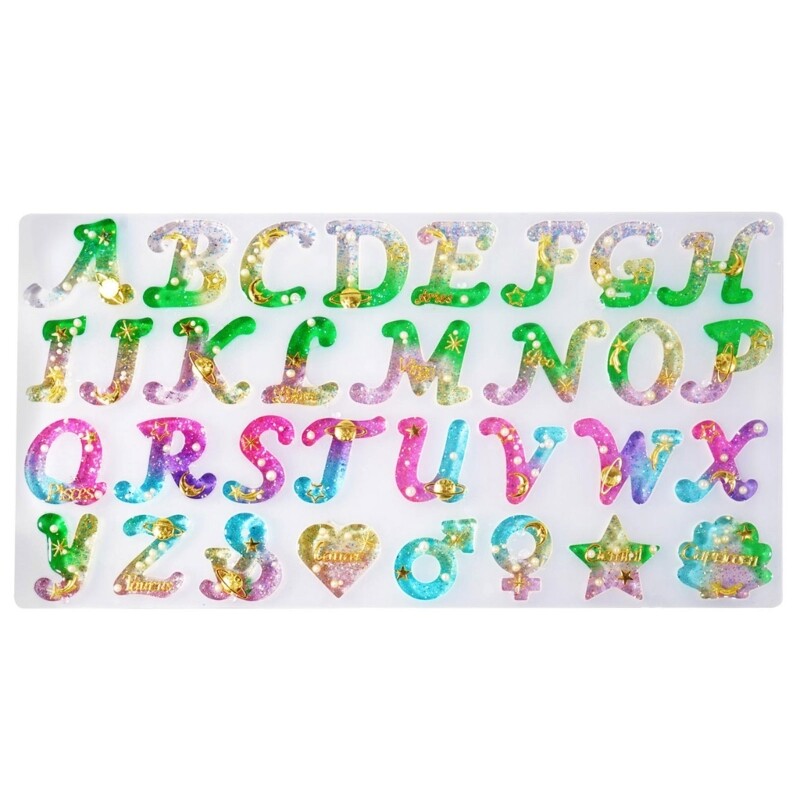 3D Letter Resin Silicone Molds for Keychain Pendants DIY Craft