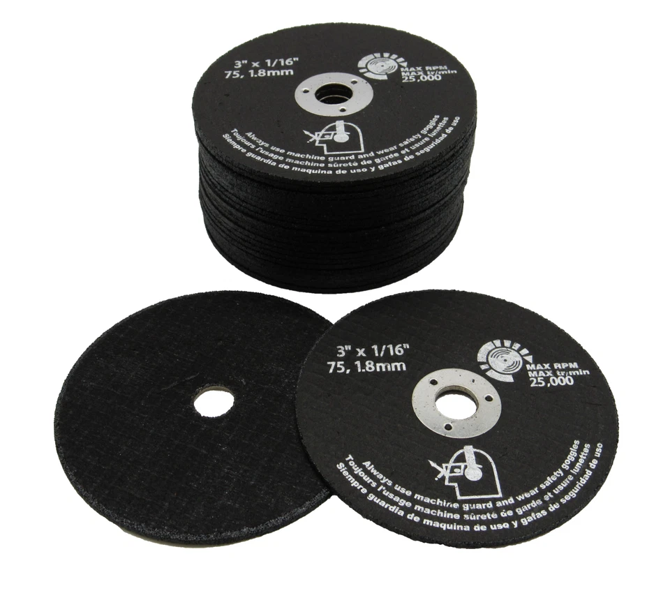 Premium Metal Cutting Wheel 3 Inch x 1/16 Inch x 3/8 Inch - Pack of 25 - (1722) - Image 2 of 4
