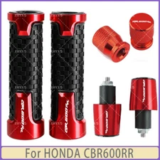 Red - For HONDA CBR600RR NEW Motorcycle Handlebar Grips Bar End Cap Tire Valve