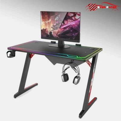 Led Gaming Computer Desk In Black Colour By Everracer At Best