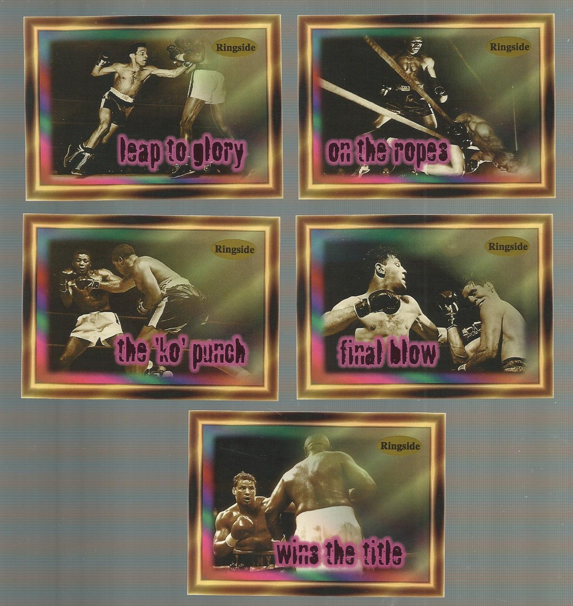 1996 RINGSIDE BOXING 5 CARD FIGHT CARD COMPLETE SUB SET GREAT SET