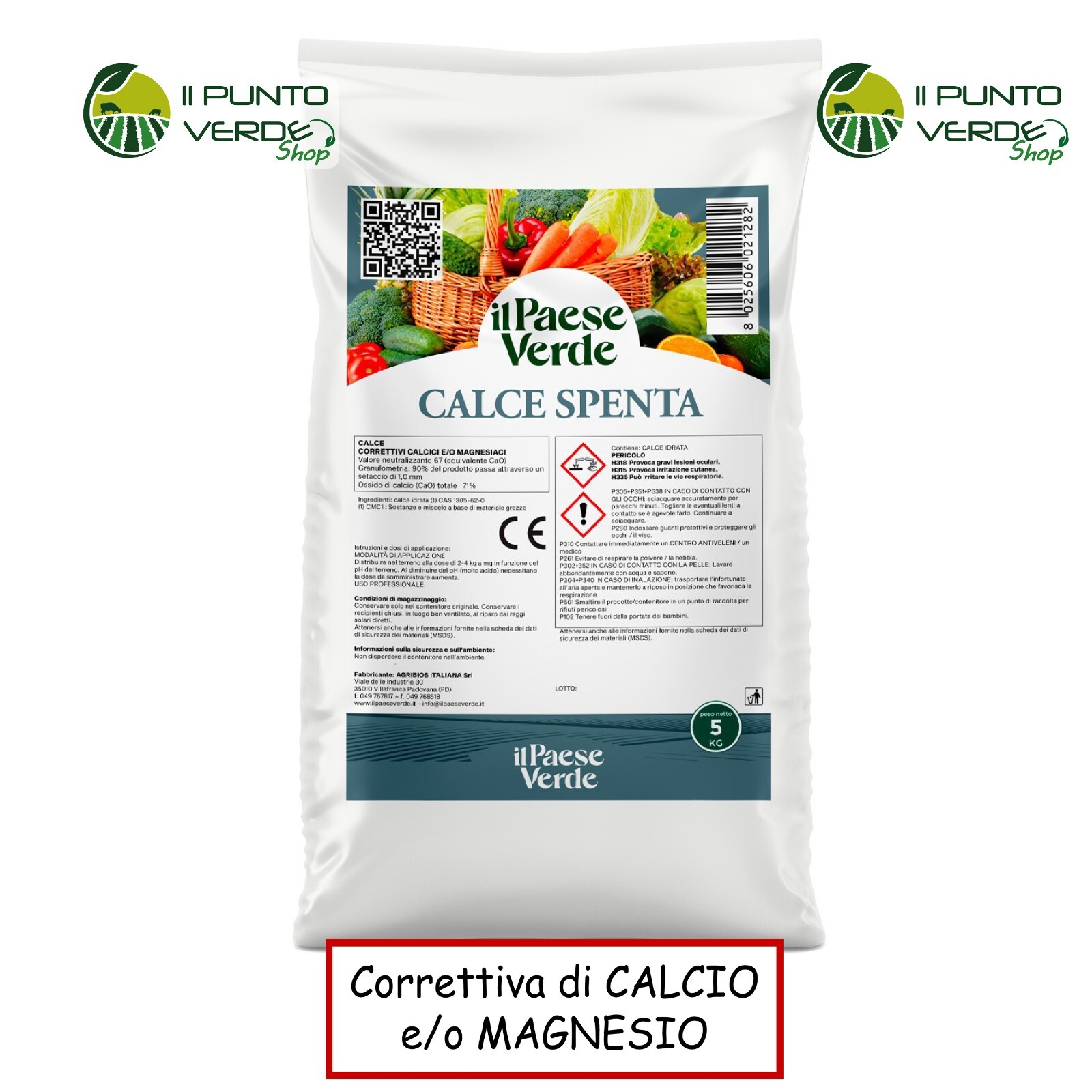 CALCE SPENTA 5 kg CORRETTIVO PER USO AGRICOLO usato per fare poltiglia bordolese