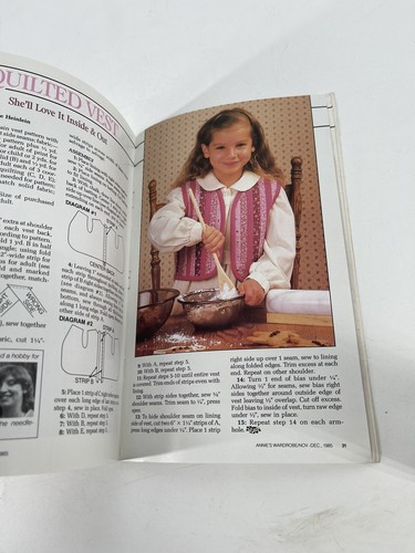 Nov/Dec 1985 No 6 Annie's Wardrobe Crochet Knitting Pattern Magazine Book - Picture 4 of 6