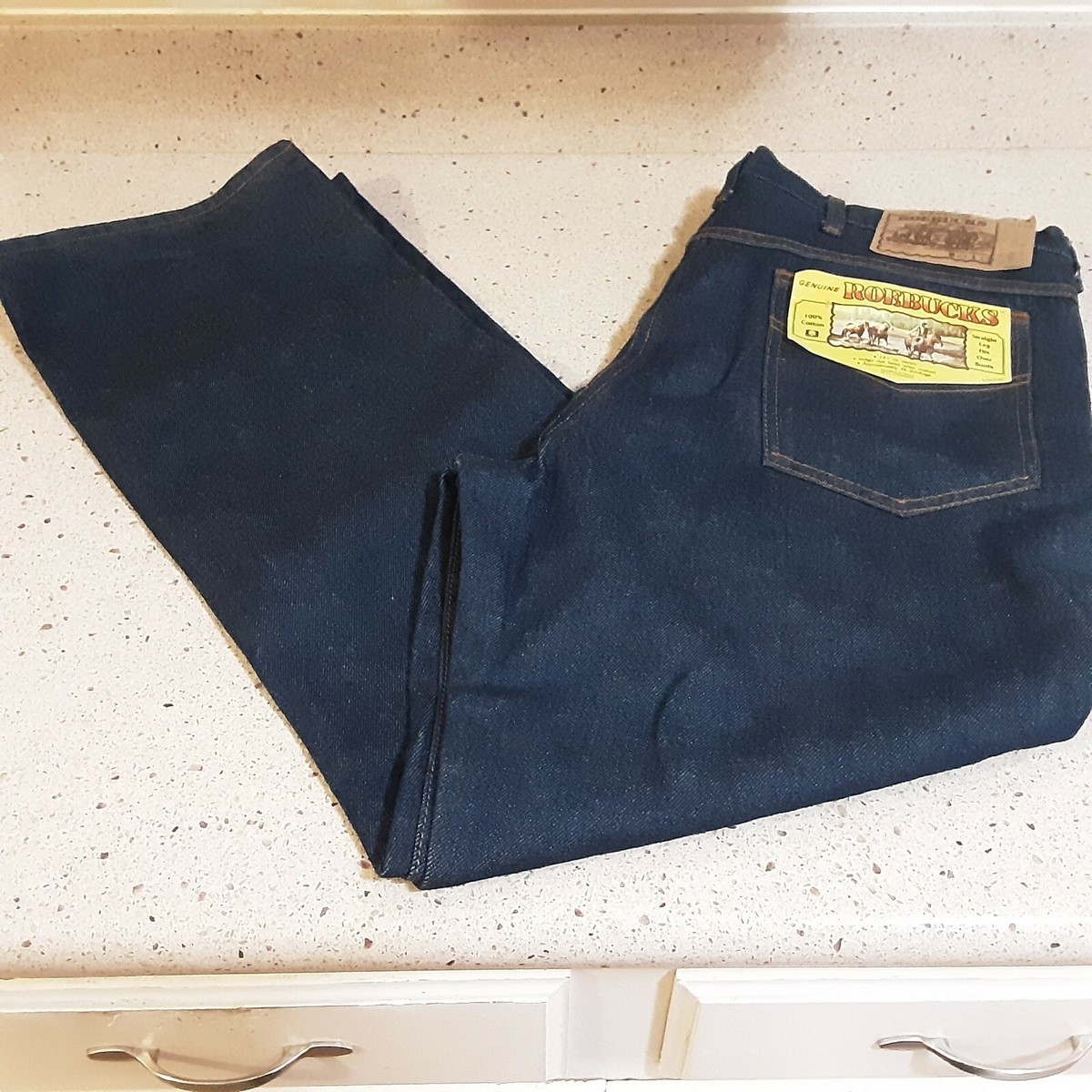 Vintage Sears Roebuck Mens Jeans 38x30 NOS 100% Cotton Genuine Roebucks  *USA*