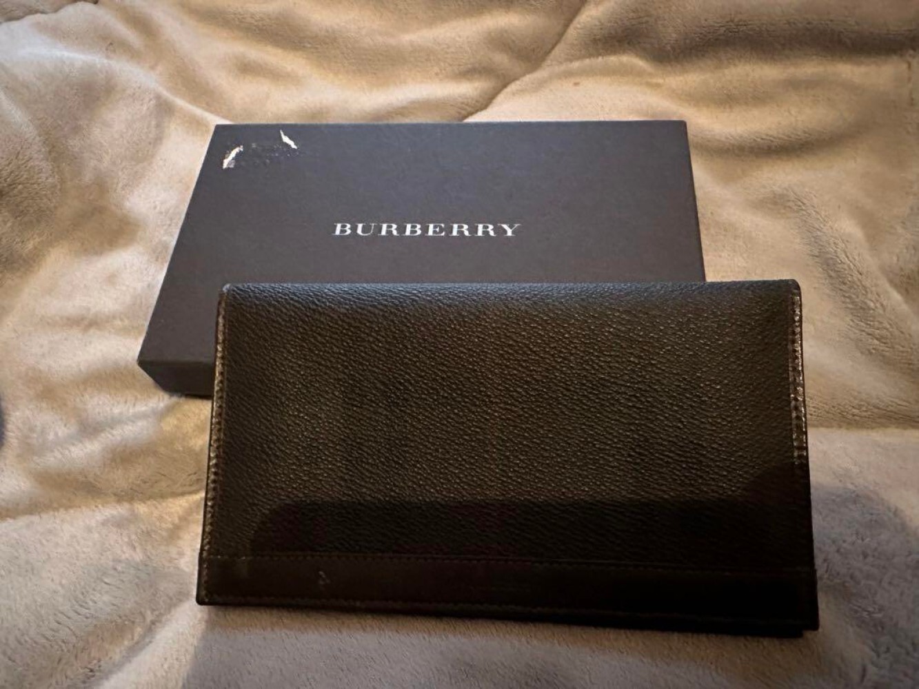 Burberry long wallet smoked check black