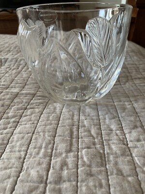 Vintage Cristal De France Embossed Lead Crystal Tulip Pattern Beautiful 5  Bowl