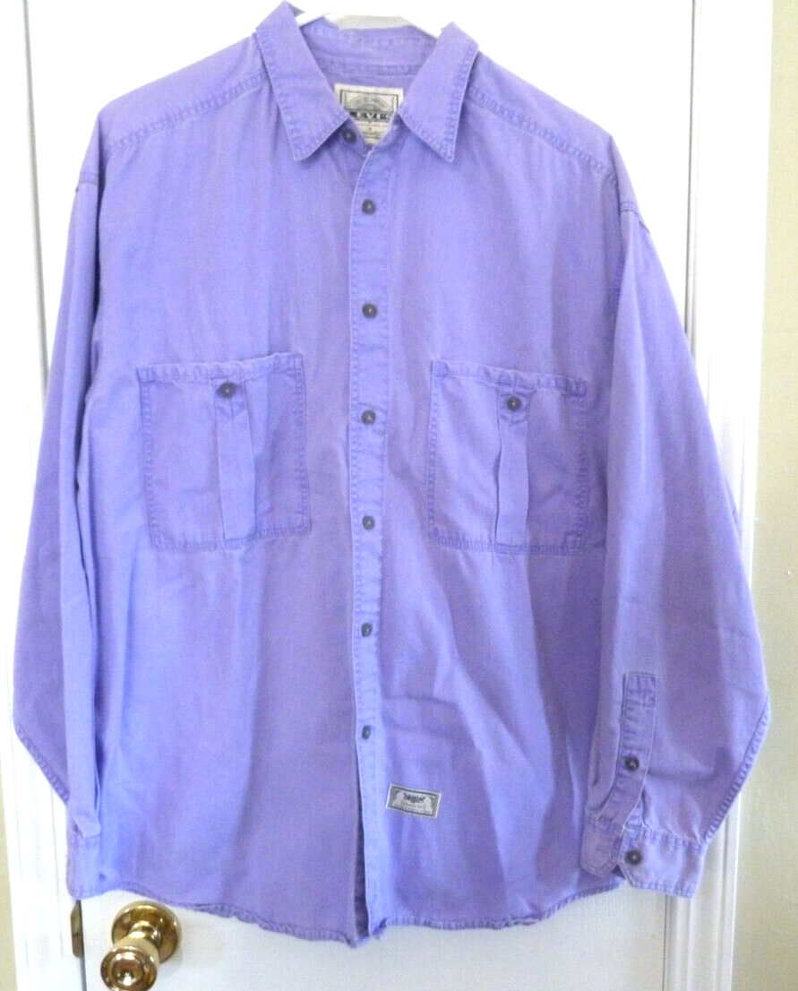 Levi's Genuine Garment Guaranteed Large men's button up shirt purple