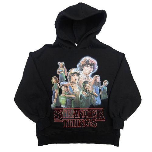 Stranger Things Hoodie Girls Boys From Zara Age 11-12 Black Big Logo Tv Show VGC