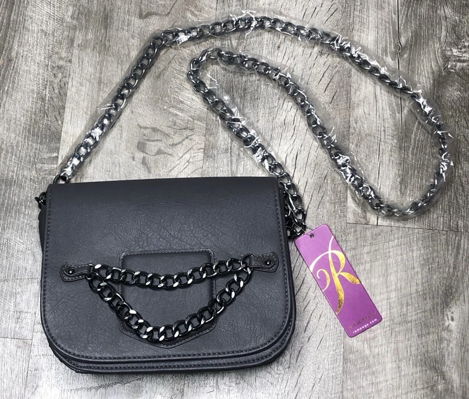 NWT Rampage Women's Crossbody Chain Strap Grey Color MSRP: $58.00 - Image 4 of 4
