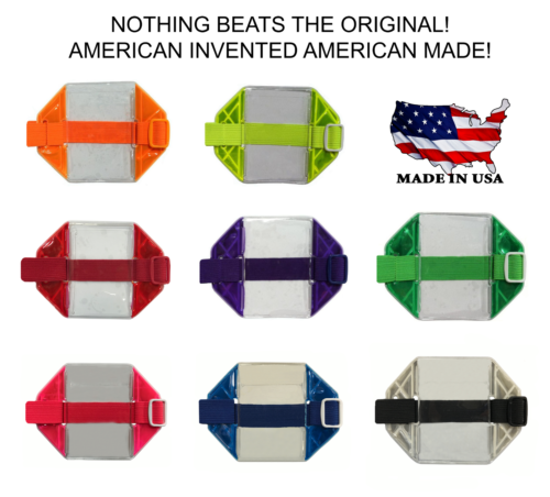 Porte-insigne bracelet réfléchissant, fabriqué aux États-Unis, nombreuses couleurs disponibles, pack de 5 - Photo 1 sur 19