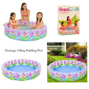 Flamingo Inflatable 3 Ring Childrens Outdoor Paddling Kids Garden Swimming Pool Ebay