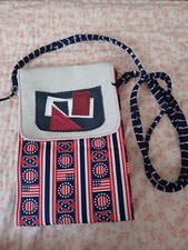 Handmade American Flag Fabric Leather Crossbody Bag NEW. Pls Read Description