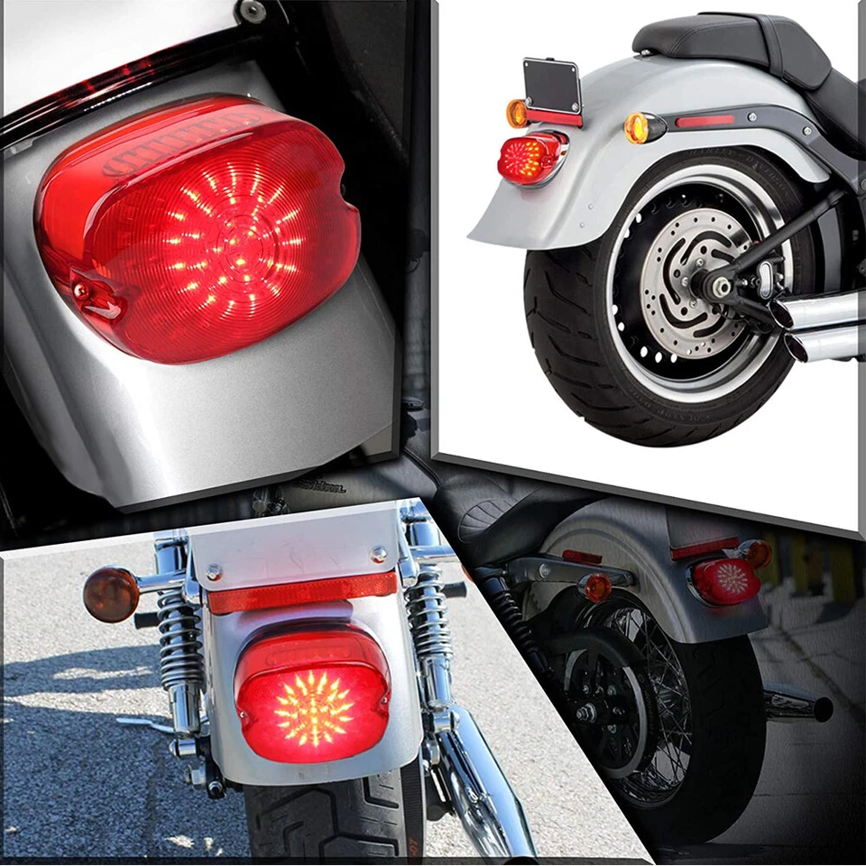 For Harley Softail Fatboy FLSTF Dyna Super Wide Glide FXDWG LED Brake Tail Light Foto 4 de 4