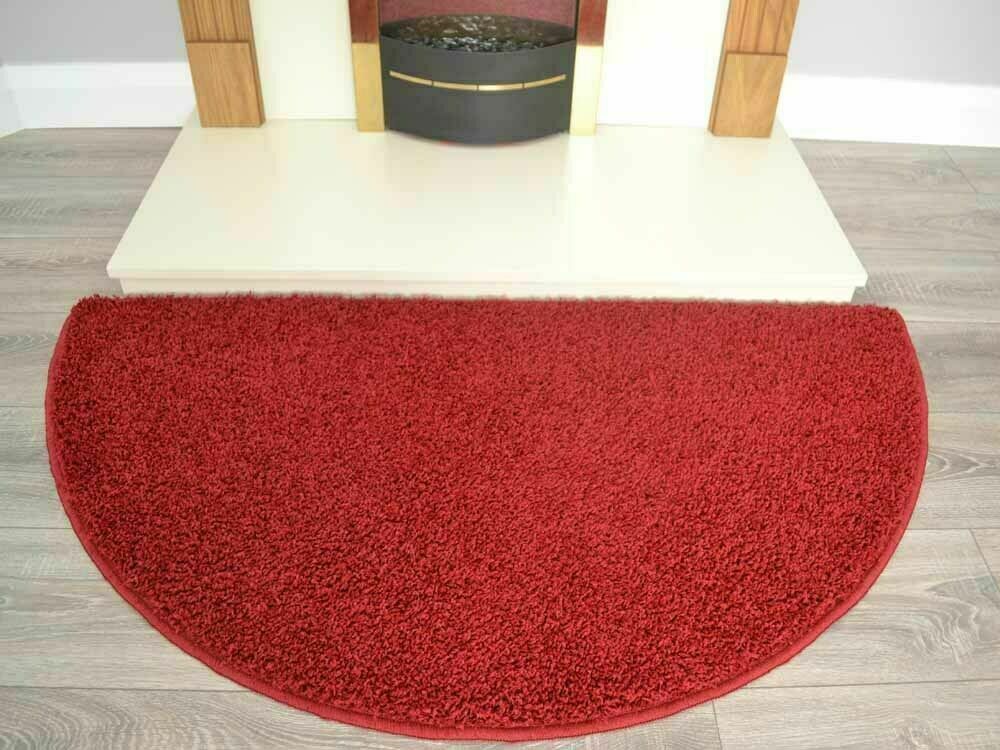 Hearth Rug Red Fireplace Shaggy Semi Circle Mat Half Moon Washable Anti Slip eBay