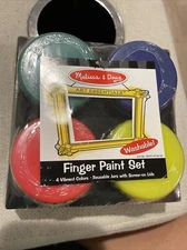 Melissa & Doug Finger Paint Set 4 Pack Red Yellow Blue Green BRAND NEW 