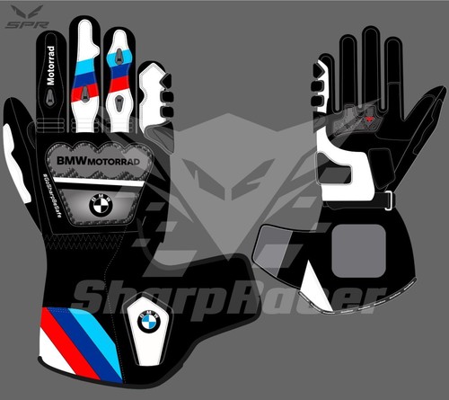 BMW Motorrad Motorcycle Motorbike Racing Leather Gloves Racing Gants Guantes