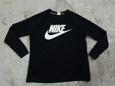 Women's Large Nike Rally Crew Logo Sweatshirt Pullover Black 938080-010