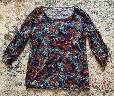 Sno Skins Womens Top Size Large Shredded Art Shirt Made In USA Casual