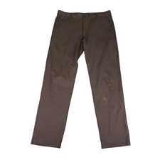 Rhone Pant Men 32x32 Brown Commuter Slim Straight Travel Golf Chino Technical *