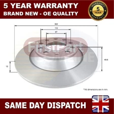 Fits Audi A6 2004-2011 Firstpart Rear Brake Disc #1 4F0615601E