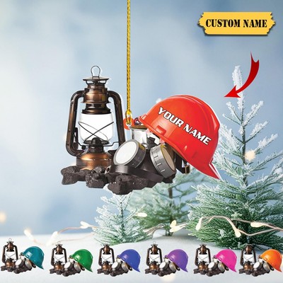 Personalized Construction Worker Ornament Construction Worker Safety Helmet