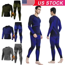 Mens Thermal Underwear Set Long Johns Pants Warm Top Bottom Winter Sports Suits