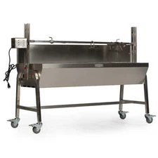 Ash & Ember 13W Stainless Steel BBQ Rotisserie Grill with Windscreen, 4 RPM
