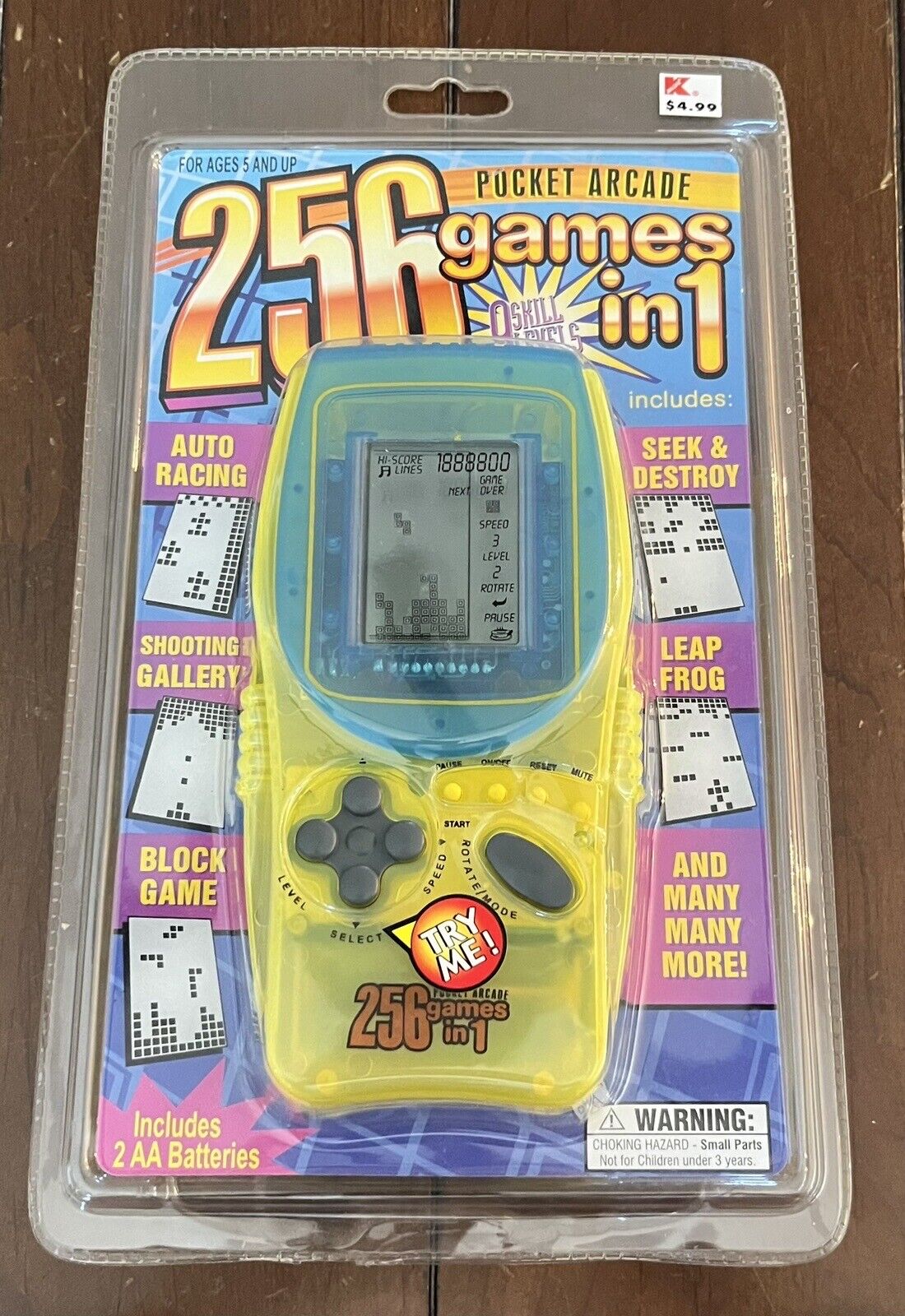 Pocket Arcade Hangman Handheld Game Electronic Gaming Toy Black Yellow Fast  Ship