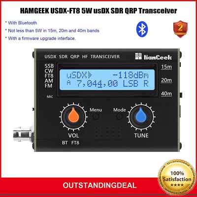 HAMGEEK USDX-FT8 5W usDX SDR QRP Transceiver HF Transceiver w/ Bluetooth ot25