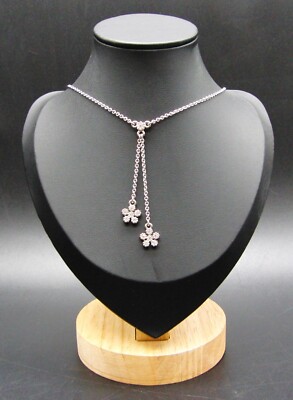 Nina Ricci NR Double Flower Kette Kristall verziert Halskette N060