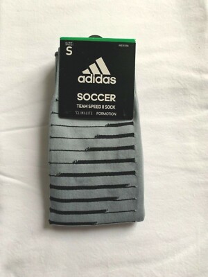 adidas Soccer Team Speed II Socks Black/Gray Size S