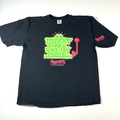 Vintage 1990 s Belton Harrah s Casino Graphic T-shirt XL Made In USA 