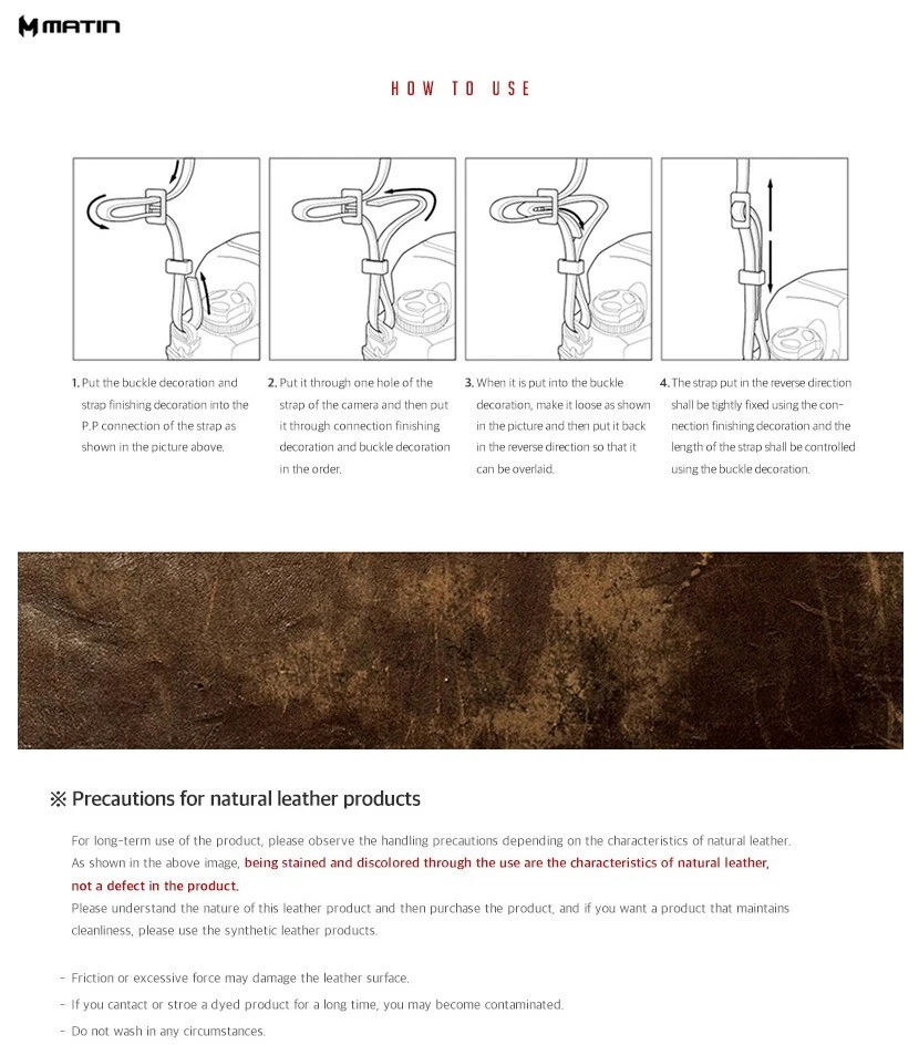 Correa de cuero para cuello y hombro gris oscuro Matin Vintage-20 para Canon Nikon Sony Foto 3 de 3