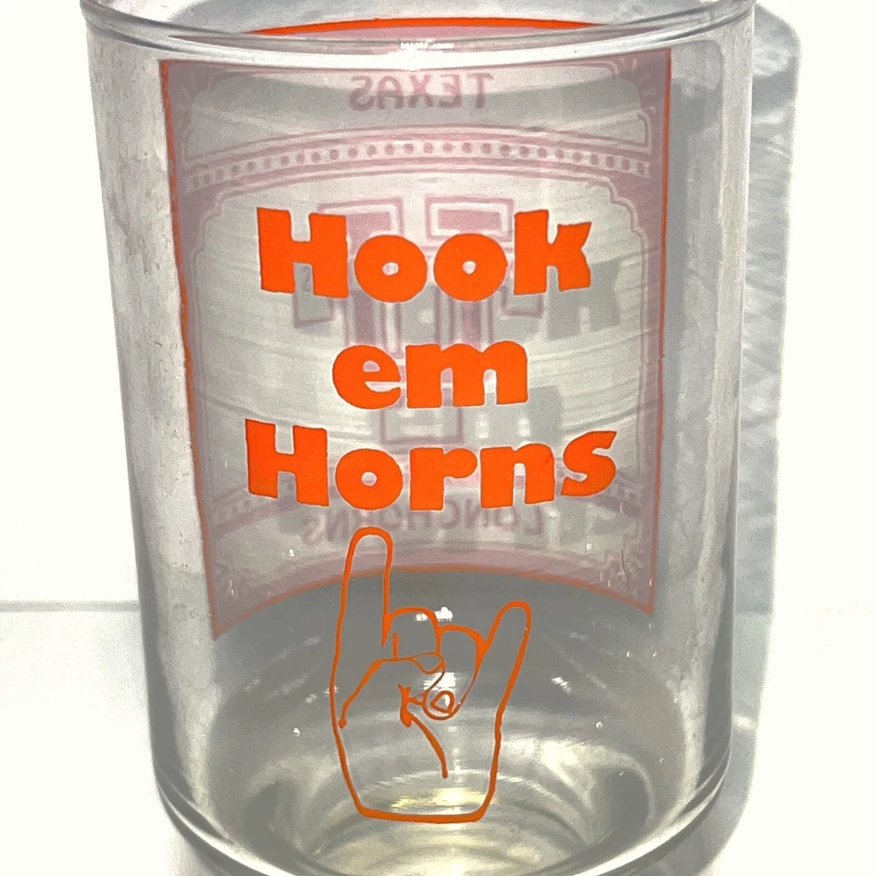 UT University of Texas Longhorns Hook Em Horns Team 7" Beer Tea Drinking Glass - Image 4 of 4