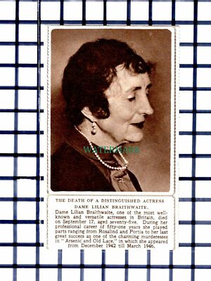 C6517) Dame Lilian Braithwaite Schauspielerin Nachruf - 1948 Steckling