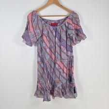 Tigerlily womens dress size 8 mini multicolour floral short sleeve viscose020625