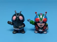 VTG 1992 Yutaka Kamen Rider SD Chibi Lot of (2) Mini Figures