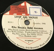 MIKE DANIELS' DELTA JAZZMEN-LOVIN' GAL LUCILLE-UK 1948 DELTA 10" Shellac 78