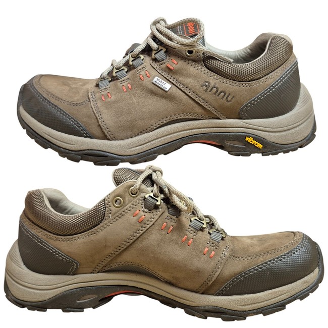 Ahnu Teva Montara Brown Waterproof Leather Low Hiking Walking Trail Sneakers 7