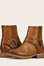 Frye Women s Brown Leather Ankle Bootie Harne...