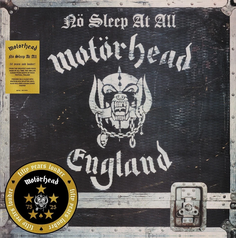 MOTORHEAD LP No Sleep at All CLEAR BLACK WHITE SPLATTER Vinyl + Poster IN STOCK - Image 4 of 4