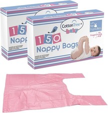 Scented Nappy Bags 300 – Disposable Baby Diaper Sacks with Easy-Tie Handles