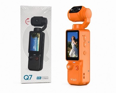 Vlogging Camera 180° Rotating Lens Video Recorder w/ 32GB Card Orange