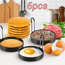 6pcs Nonstick Fried Egg Rings Stainless Steel Pancake Mold Omelette Mold  Home