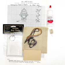 Basket of Hearts Keychain Cross Stitch Kit 1995 Hardanger