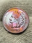 1905 Indian Head Penny..... Lustrous Red Hue Coin.....free Shipping Toned AU+