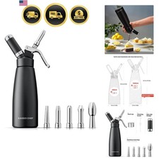 Professional Aluminum Whipped Cream Dispenser - 500 mL/1 Pint,Whipped Cream M...