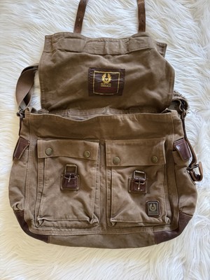 Belstaff 554 Colonial Messenger Bag Cotton Leather Panama | eBay