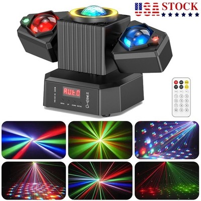 4-in-1 Laser & RGBW LED Moving Head Light - DMX512 for  Stages, Discos, Parties