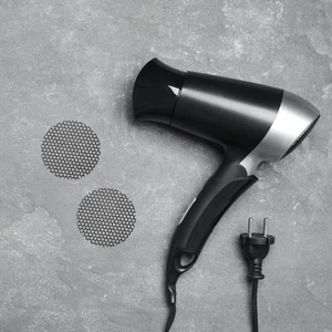 2pcs Séchoir à cheveux Couverture arrière Noir: 1.8" Bouchon d'extrémité de mesh de ventilation de remplacement,
